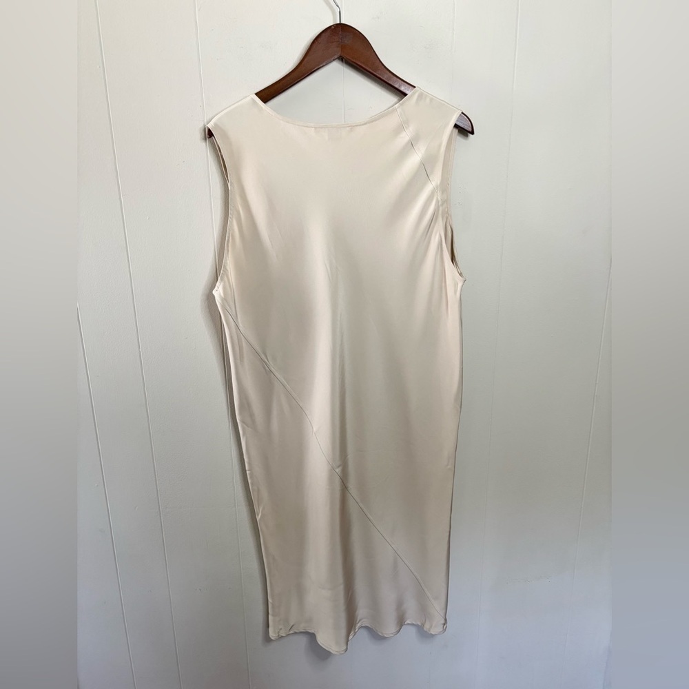 Shamask sleeveless 100% silk shift dress size 10/12/14 (2) v neck - Picture 3 of 6